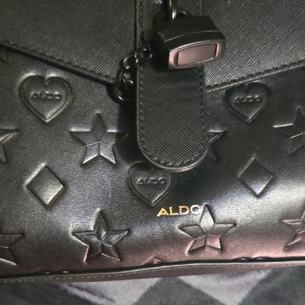 Aldo Black Satchel with Embossed Design - Picture 2 of 10